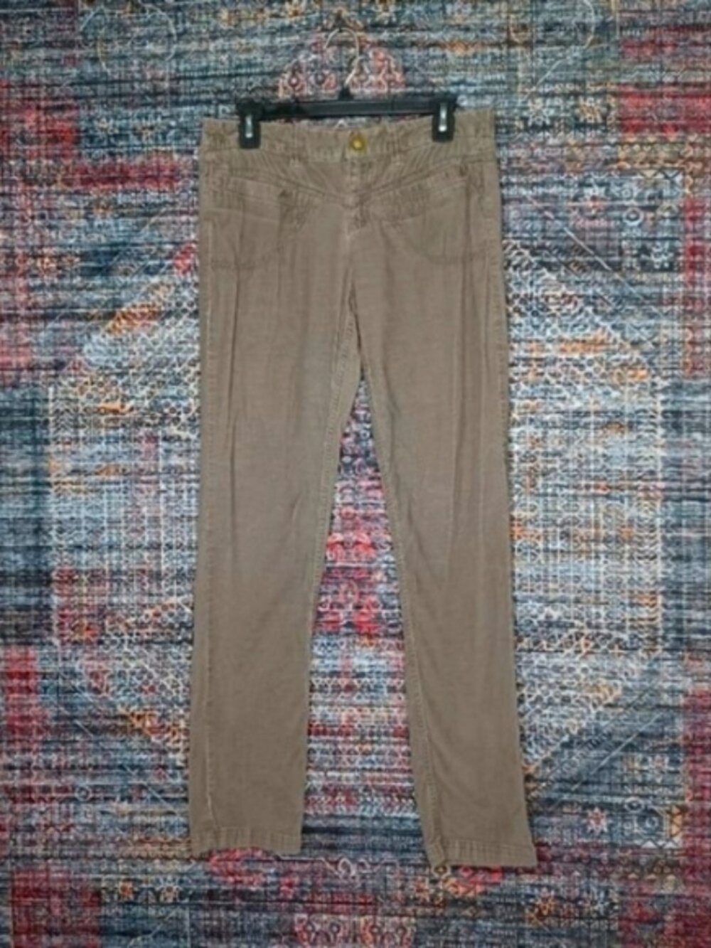 athleta womens solid gray skinny Dipper stretch corduroy hiking pants 4x30 EUC